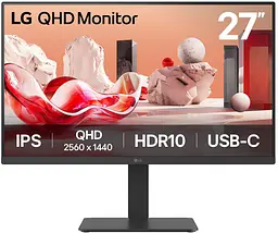 Монітор 27" LG 27BA65QB-B (27BA65QB-B) 2560x1440 (QHD, 2K) IPS 100 Hz