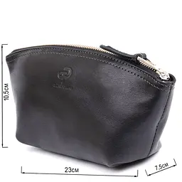 Жіноча косметичка зі шкіри Amelin Grande Pelle 11302 чорна - мініатюра 3