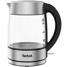 Електрочайник Tefal Glass Kettle 1.7 л скло з підсвіткою сріблясто-чорний kuh0015362