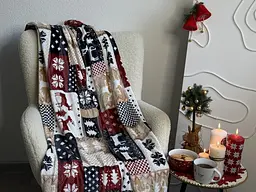 Плед Ecotton 150х220 см Well Soft синій новорічний з оленями (24179) (24179)