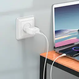 Адаптер мережевий HOCO Micro USB cable single port charger set C96A білий - мініатюра 3