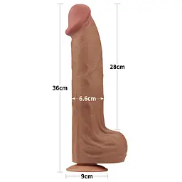 Фалоімітатор LoveToy Sliding-Skin Dual Layer Dong King Sized 36 см тілесний - мініатюра 21