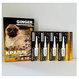 Краплі на холку Ginger Professional для собак 4-10 кг 1 мл №4 імідаклоприд, івермектин, метопрен (35081) - мініатюра 2