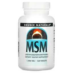 Метилсульфонілметан Source Naturals MSM with Vitamin C 1000 mg, 120 таблеток