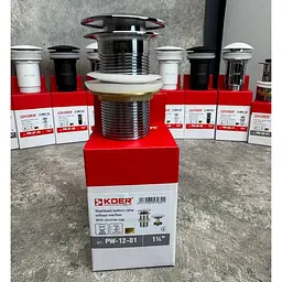 Донний клапан для раковини Koer PW-12-01 без переливу автоматичний Click-Clack 1 1/4″ Хром KR5798 - мініатюра 8