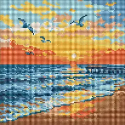 Алмазна мозаїка "На узбережжі моря" art_selena_ua Ideyka AMO8271, 30х30 см