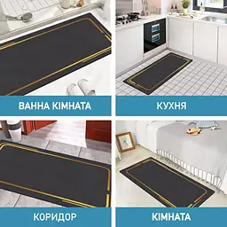 Набір діатомітових килимків для ванної та кухні Aquarius 50х80 см/50х120 см Графітовий Мармур - мініатюра 8