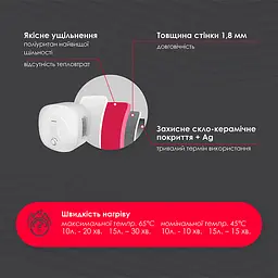 Бойлер OnlyHeat D10-15RM 10 л над мийкою Білий - мініатюра 6