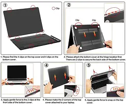 Пластикова накладка [верх та низ] Hardshell Apple MacBook Pro 14 A2442 2021 Crystal Case [Black] [65775] - мініатюра 4