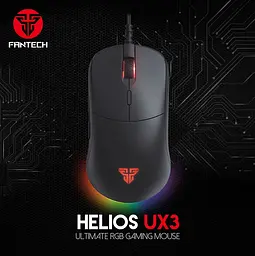 Ігрова миша Fantech UX-3 HELIOS PixArt 3389, 400IPS, 50G, 1600DPI Black - мініатюра 4