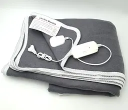 Електропростирадло електро грілка електричне простирадло LUX electric blanket 120*155см 100Вт UKC сірий - мініатюра 2