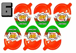 Комплект Шоколадних яєць Kinder Joy Майнкрафт Minecraft 6 шт. по 20 г