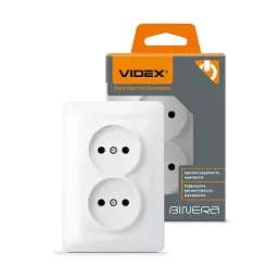 Розетка Videx BINERA 2ая (VF-BNSK2-W) - мініатюра 4