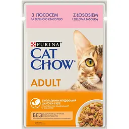 Вологий корм Purina Cat Chow Adult для дорослих кішок із лососем та зеленою квасолею 85 г