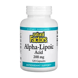 Витаминно-минеральный комплекс Natural Factors Альфа-липоевая кислота, 200 мг, Alpha-Lipoic Acid, 120 капсул (NFS-02099)
