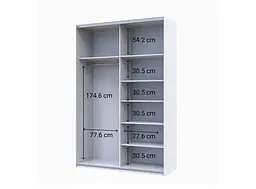 Шафа-купе Doros G-Caiser 1 ДСП/1 дзеркало 160х60х240 см Дуб Евок/Білий (42005071) - мініатюра 7