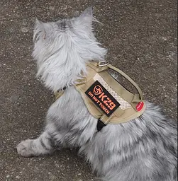 Шлейка для котів Fanxing Pet, світловідбивний жилет із ручкою S, Коричневий - мініатюра 3