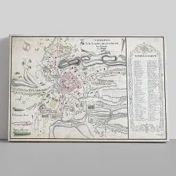 Інтер'єрна картина Львів, карта міста 1770 року, Україна, історія, інтер'єрний декор, 72×106 см (id7059)