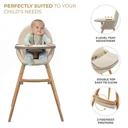 Стільчик для годування 2 в 1 Kinderkraft Fini 2 Beige (KHFINI02BEG0000) - мініатюра 5