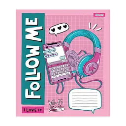 Зошит 1 вересня Follow me А5 12 аркушів коса лінія (767203), в асортименті - мініатюра 6
