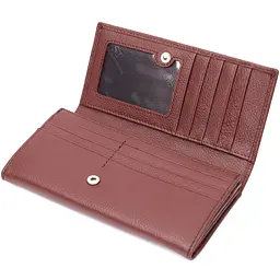 Практичний та жіночний гаманець із натуральної шкіри ST Leather 19428 бордовий - мініатюра 5
