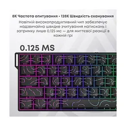 Клавіатура Ajazz AK680 V2 Ice Island Magnetic Switch USB UA Gray/Black (AK680-V2-I-GB) - мініатюра 8