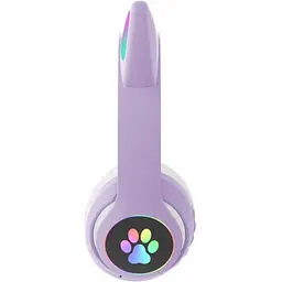 Бездротові навушники Cat ear VZV-23M/7805 Bluetooth з вушками LED Фіолетові - мініатюра 3