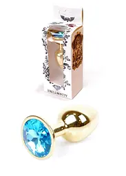 Анальна пробка - Jewellery Gold Plug Light Blue