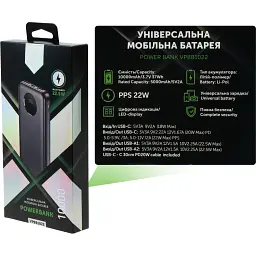 Батарея універсальна Vinga 10000 mAh 22.5W Display Black (VPBB1022) - мініатюра 8