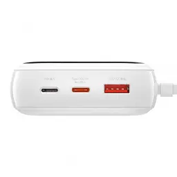 Зовнішній акумулятор Baseus Qpow 20 W 20000 mAh PPQD-H02 вбудований Lightning кабель Білий - мініатюра 7