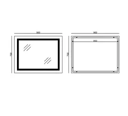 Дзеркало Mixxus WARM MR02-90x70-CASE з LED Touch, Anti-fog, димером, регулюванням яскравості, годинником (MI6674) - мініатюра 6