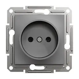 Розетка Schneider Electric ASFORA без заземлення антрацит (EPH3000171)