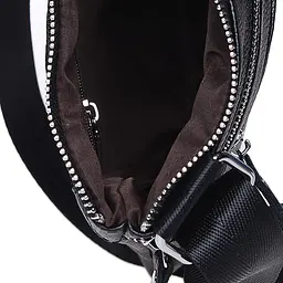Чоловіча сумка Borsa Leather K1307 24x21x1 см Чорний (14715) - мініатюра 8