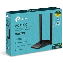 Сітковий адаптер USB TP-Link Archer T4U Plus, Black, 5GHz/2.4GHz, AC1300 (867/400 Мбіт/с), USB 3.0, високопотужні антени, MU-MIMO - мініатюра 4