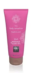 Лубрикант і масажне масло 2 в 1 Massage & Glide Gel 2in1 Raspberry scent, 200 мл