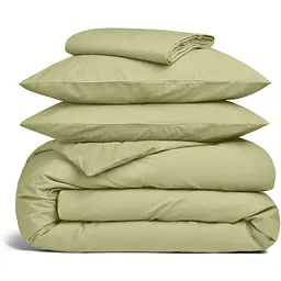Комплект постільної білизни Cosas Olive CS1 Євро варена бавовна оливка (78WashedCotton_Olive_El180x30-Olive_200)