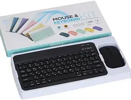 Клавіатура з мишкою Keyboard set AND 5370 для планшета телефону Bluetooth iPad iPhone Android Type-C Чорний - мініатюра 6