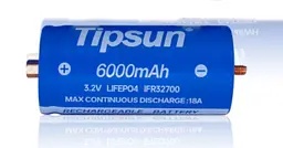 Акумулятор 32700 TiPsun LiFePo4 3.2V 6000mah літій-залізо-фосфатний на шпильках з різьбленням (18869) - мініатюра 2