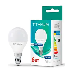 Лампочка TITANUM G45 6W E14 3000K (TLG4506143)