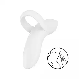 Вібратор Satisfyer Bold Lover на палець, 9.3х4.5 см білий