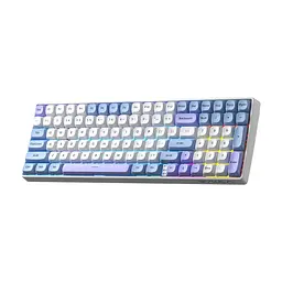 Клавіатура Aula S100pro RGB KRGD Red Switch Wireless/Bluetooth/Type-C UA White/Blue (6948391205762) - мініатюра 2