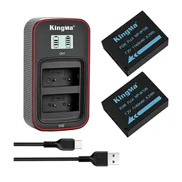 3-Pack KingMa Fujifilm NP-W126 (2 АКБ KingMa NP-W126 та 1 ЗУ на дві батареї)
