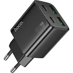 Мережевий зарядний пристрій Hoco N55 Fundador 20W Black [125202] - мініатюра 2