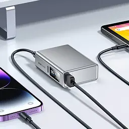 Портативний ЗП Power Bank BOROFONE BJ72 Energy 22.5W+PD20W with display 10000 mAh Metal gray - мініатюра 8