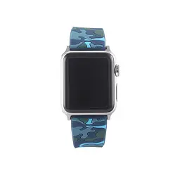 Ремінець Creasted для годинника Apple Watch 38 мм 40 мм силіконовий з пряжкою, Camouflage with blue - мініатюра 3