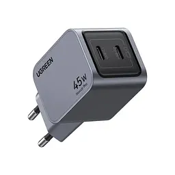 Зарядний пристрій Ugreen 2xUSB-C PD 45 Вт GaN X707 сірий (35008)