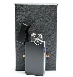 Імпульсна запальничка чорна чоловіча від юсб Lighter Classic USB 315 - мініатюра 3