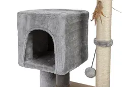 Happet Кігтеточка-будинок для котів, світло-сіра, 64x39x30 см (CT17) - мініатюра 2