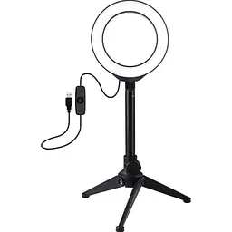 Кільцева USB LED лампа Puluz PKT3084B 4.7" + настільний штатив