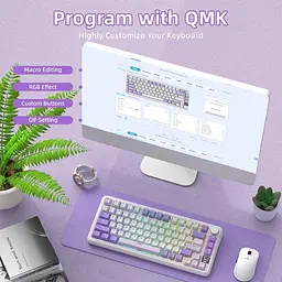 Клавіатура Attack Shark X85 Pro RGB Linear Blueberry Switches Wireless Lavender (AS-6972792471105-L) [166722] - мініатюра 8